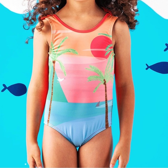 Pepita & me one piece swimsuit pool mardelos siete colores ruffle scoop toddler - Picture 1 of 6